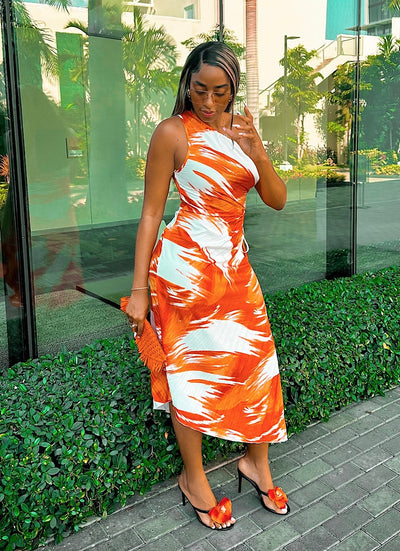 Sunrise Glow Pleated Dress